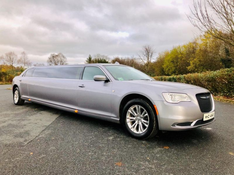 Chrysler-Champagne-Silver stretch wedding limousine